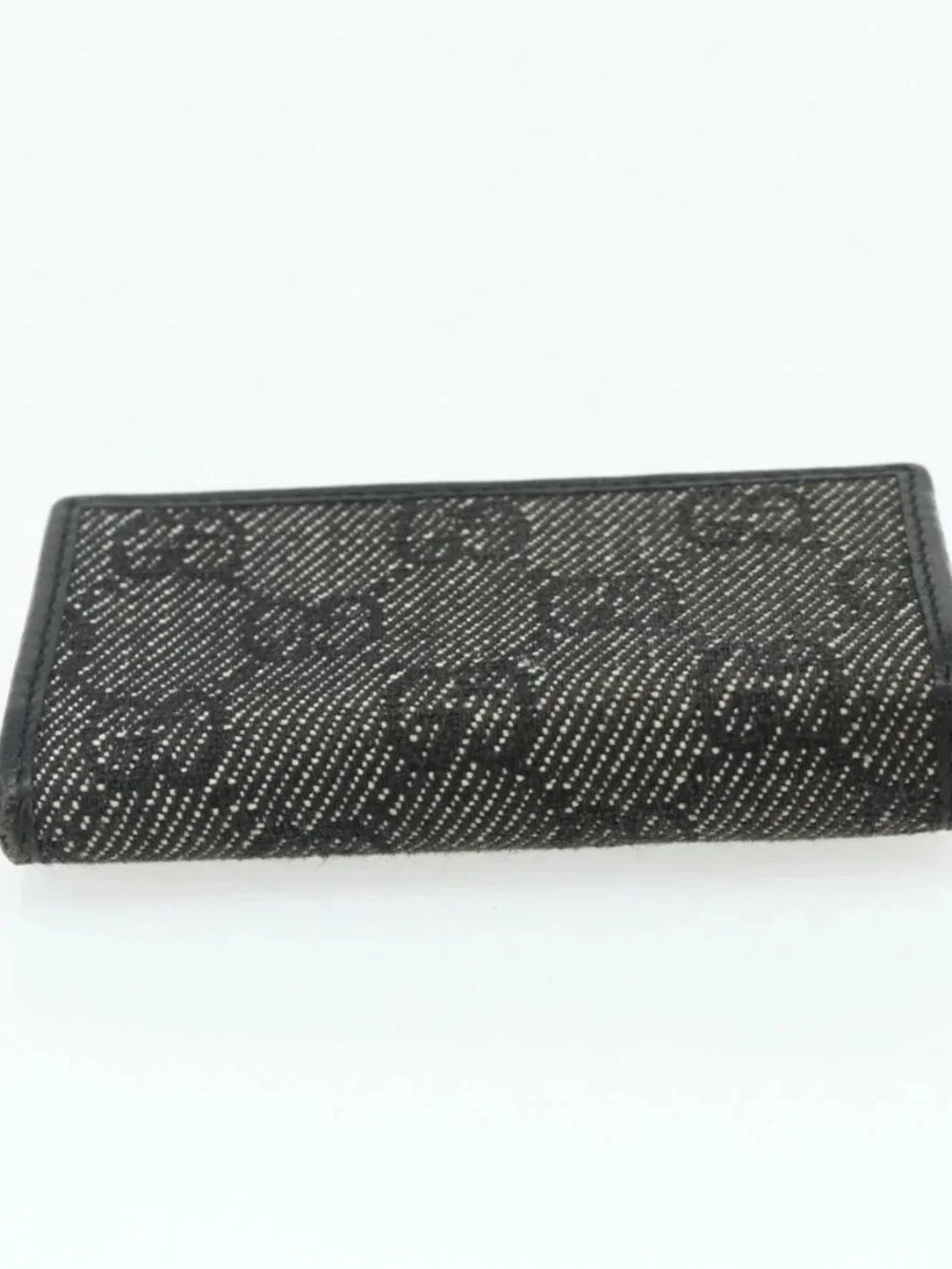 GUCCI GG Canvas Key Case Silver Black Auth